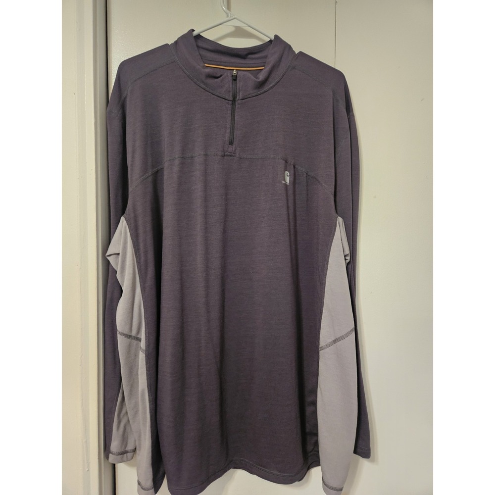 Carhartt Force Extremes Quarter-zip Pullover In Charcoal Heather Gray. Size 2XL